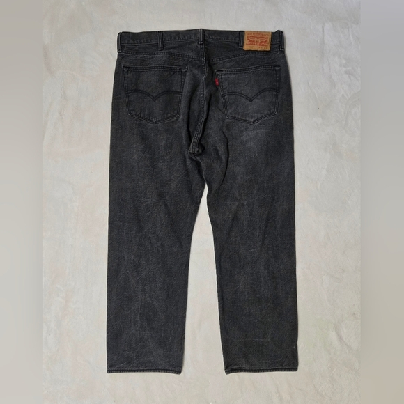 Levi's 501 Men's Jeans Dark Gray Size 40/30 Straight Leg Stylish Distressed - Picture 3 of 11